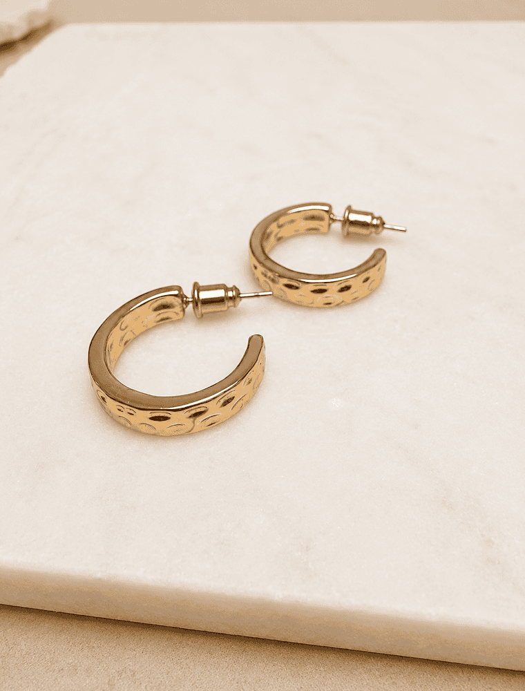 Tia hoop earrings-14k gold plated. - Image 3