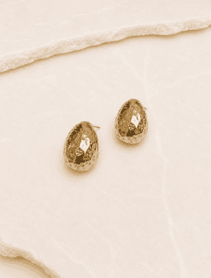 Flo dome earrings-14k gold plated.