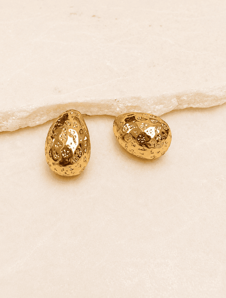 Flo dome earrings-14k gold plated. - Image 3