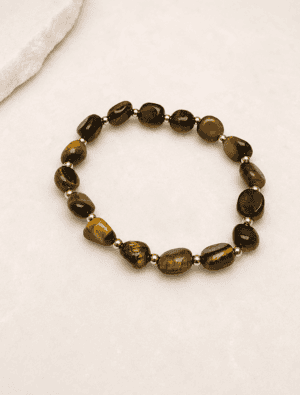 Dora stretch bracelet-14k gold plated/tigers eye.