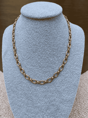 Sample Sale no11. Oval chain waterproof necklace-Gold plated.