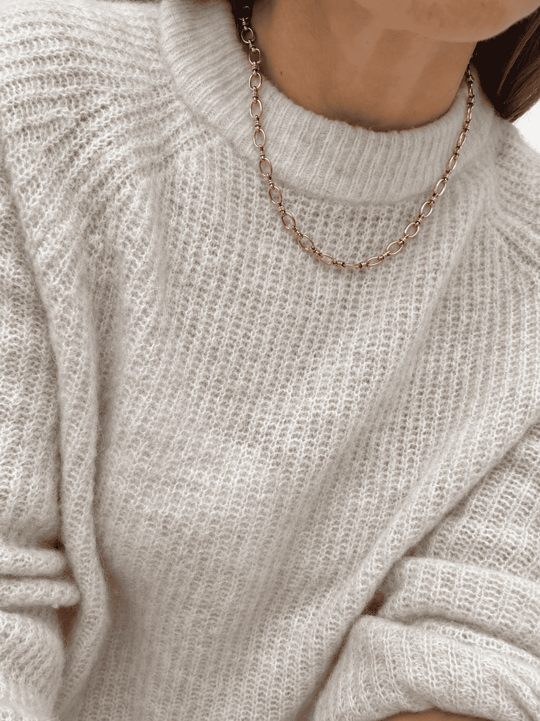 Sample Sale no11. Oval chain waterproof necklace-Gold plated. - Image 2