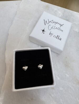 Sample sale No28-Waterproof heart studs-Silver.