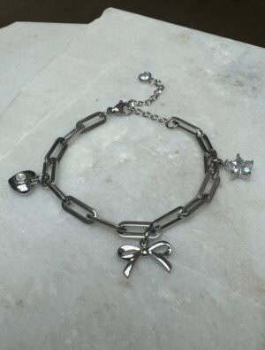 Sample Sale No31. Waterproof silver charm bracelet.
