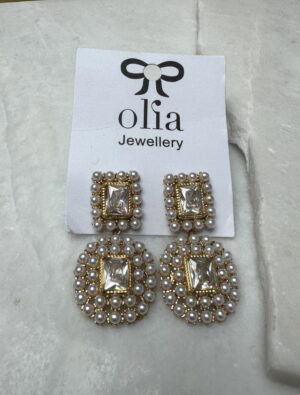 Sample Sale No52-Gold/pearl statement earrings.