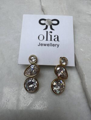 Sample Sale No53-Crystal earrings-Gold.