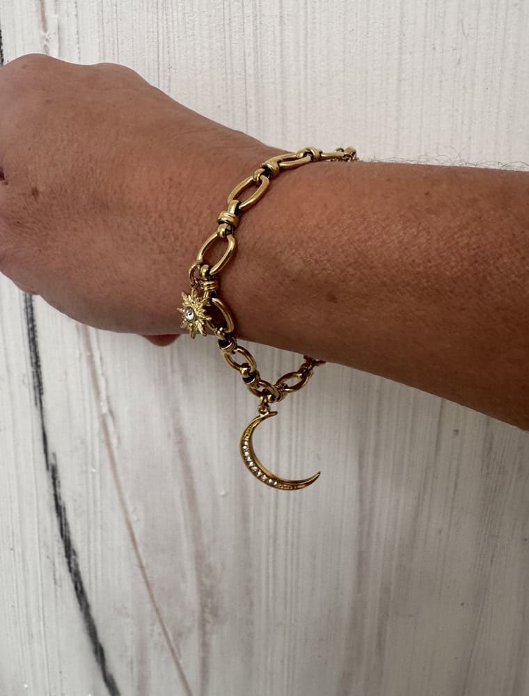 Sample Sale No56-Oval chain bracelet with charms. - Image 2